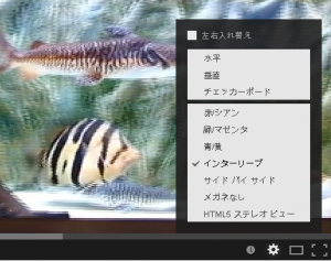 YouTube 3D オプション